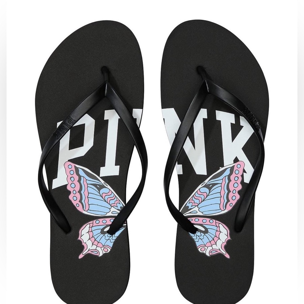 Victorias Secret PINK Limited Edition Butterfly Flip Flops